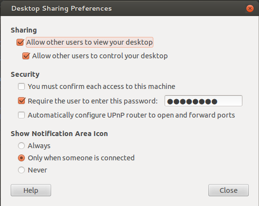Desktop Sharing Settings